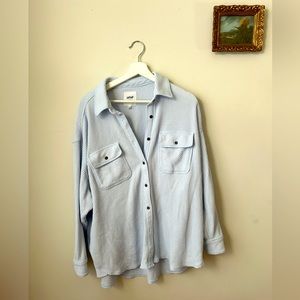 Light Blue Medium Women’s Aerie Lumberjane Waffle Shirt